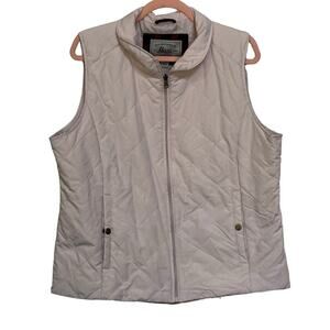 GH Bass & Co Women’s Quilted Vest XL Light Powder Pink Full Zip Pockets